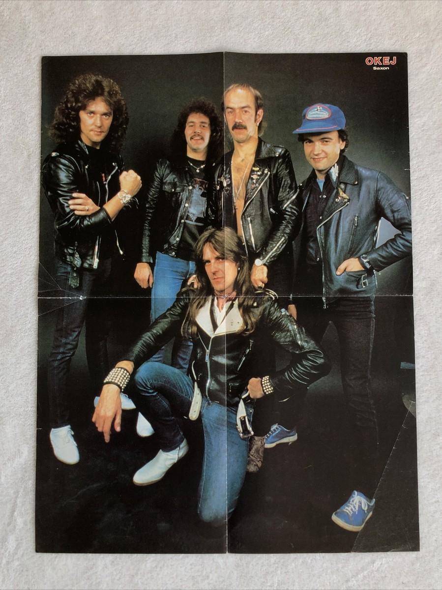 SAXON Poster from 1983 Swedish Poster Magazine Okej 1980s Vintage