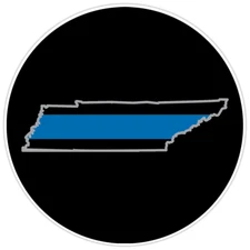 Law Enforcement Thin Blue Line Tennessee State Bumper Sticker Military Decal 5"