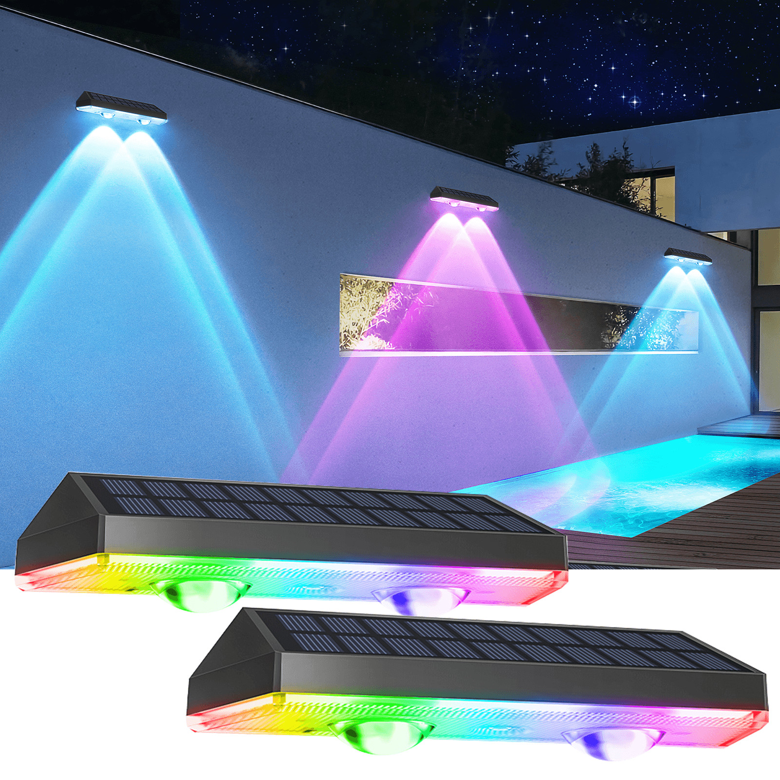 LED Solar Power Fence Lights Deck Door Wall Stair Step Outdoor Garden Decor Lamp