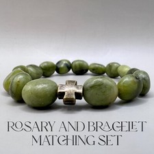Handmade in Scotland Large Irregular Jade Rustic Celtic Anglican Rosary