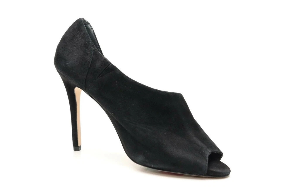 Womens CHARLES BY DAVID CHARLES Black Suede Slip On Open Toe Heels Size 9 M - Image 4 of 4