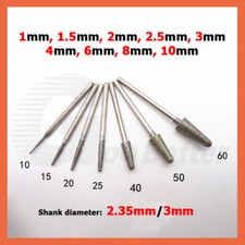 1-10mm Diamond Coated Grinding Burr Drill Bit Dremel Rotary Tools 2.35/3mm Shank