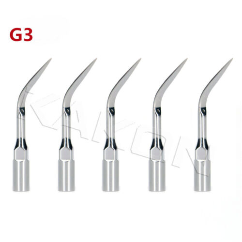 5 pièces échelonneuses dentaires à ultrasons embouts de mise à l'échelle G3 pour pièce à main EMS WOODPECKER - Photo 1 sur 4