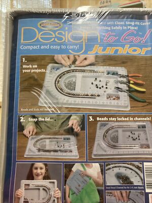 NEW Bead Buddy Design To Go Junior Bead Board Clear Snug Fit Cover Compact  NIP