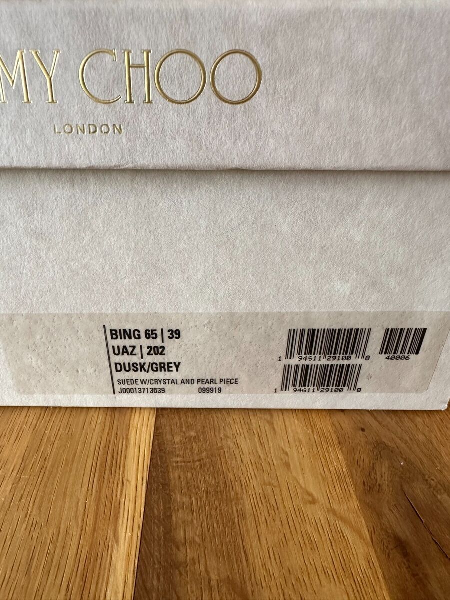 Jimmy Choo Bing 65 Mule Gray Suede with Pearls & Crystals Sz Jimmy Choo Bing 65 Mule Gray Suede with Pearls & Crystals Sz
