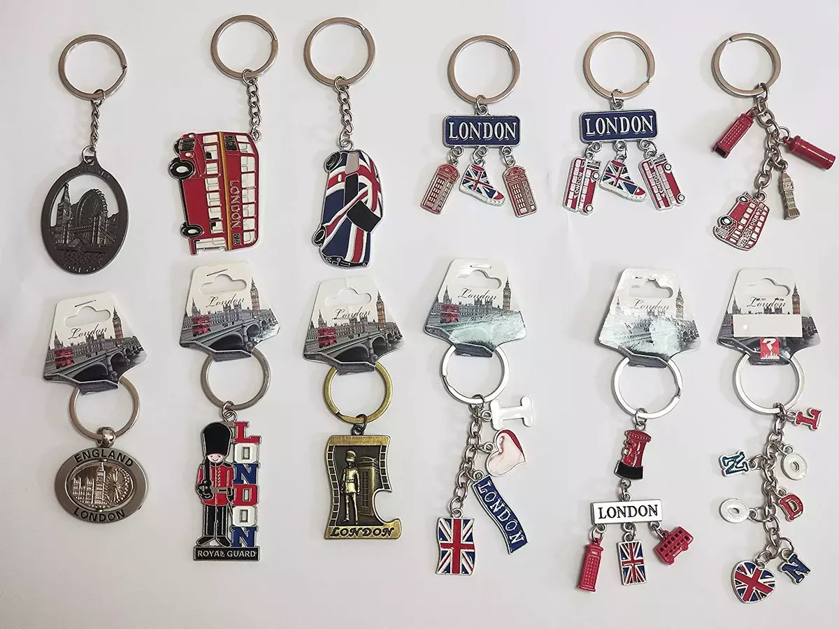 British Key Tags Mini London GB Icon Keyrings Brelock Gift Souvenir England