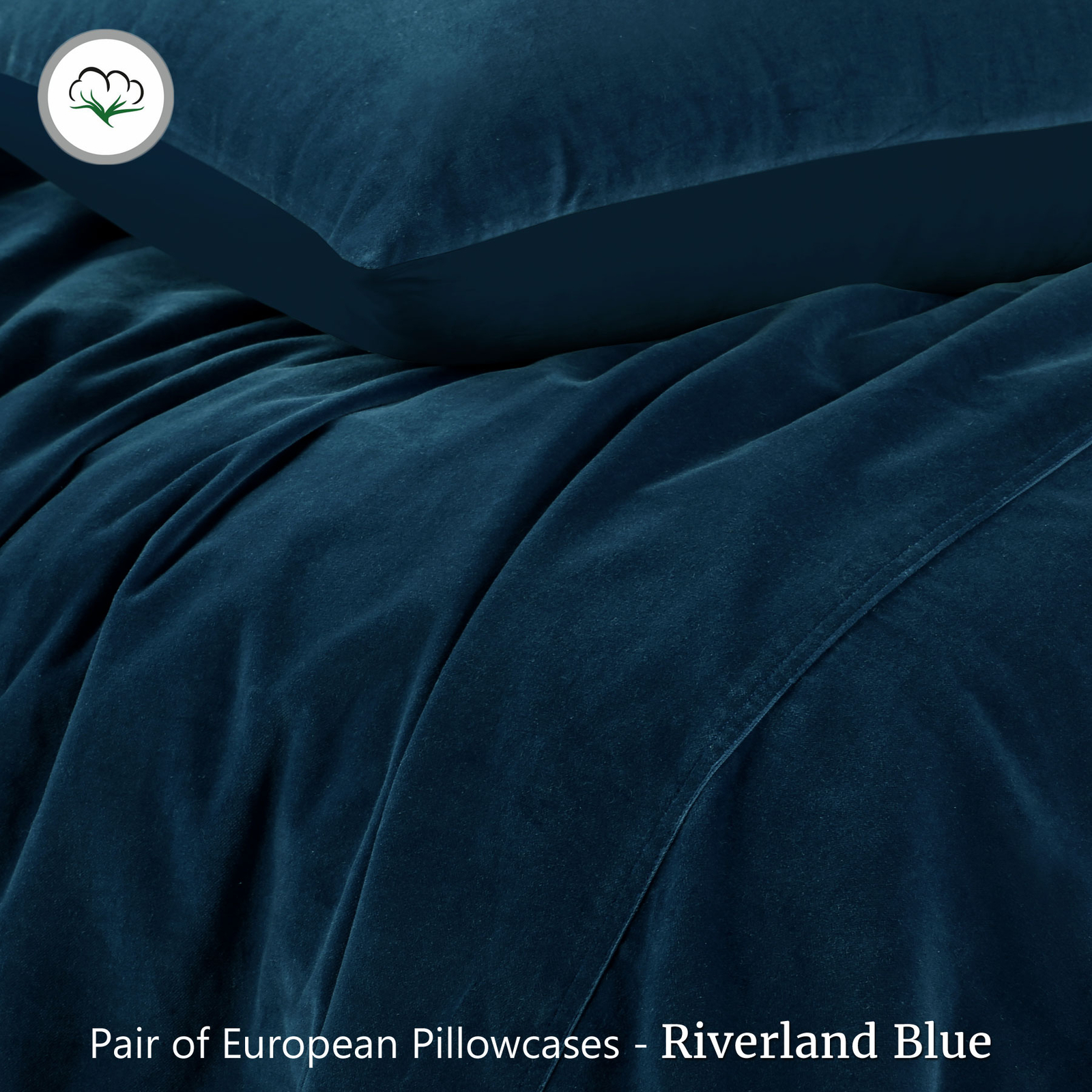 Cotton Velvet Quilt Cover Set OR European Pillowcases Riverland Blue by Vinta... eBay