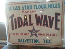 Texas Star Flour Mills Galveston Tx TIDAL WAVE FLOUR ADVERTISING cardboard 22x28