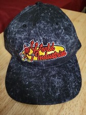 World Industries Skateboard Snapback Acid Wash Black Hat Cap