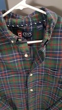 Chaps Mens Shirt Long Sleeve Button Down Size L Green/Blue/Red Plaid