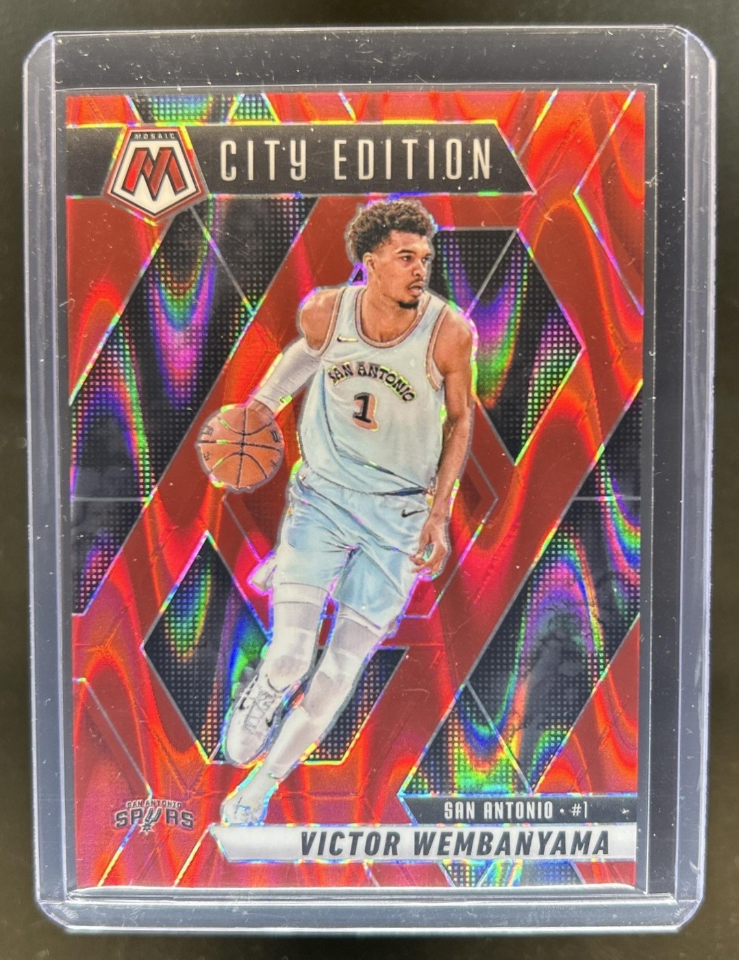 Victor Wembanyama 2024 Mosaic #288 City Edition - Red Seismic /299