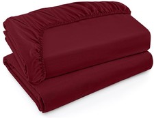Utopia Bedding Twin XL Fitted Sheets - Bulk Pack of 2 , Burgundy
