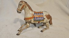 Vintage Japanese Pressed Tin Wind up Horse by Haji Works