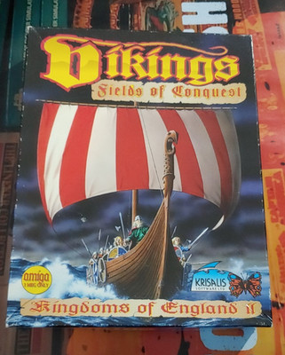 Vikings Fields of Conquest Commodore Amiga (Disc, Manual, Box) 16-bit works