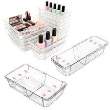 15 Pcs Extendable Drawer Organizer Set, 2 Sizes Adjustable Storage Drawer Uni...