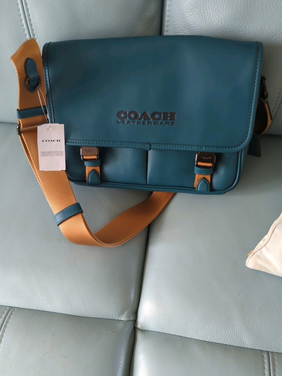 Coach Turquoise Leather Satchel New With