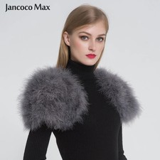 Elegant Boleros Women Genuine Ostrich Feather Fur Shawl Shrugs Wedding Shawl X4