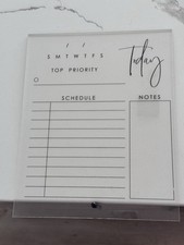 Clear Acrylic Dry Erase Board 8x10 with Stand Desktop Daily Planner Schedule