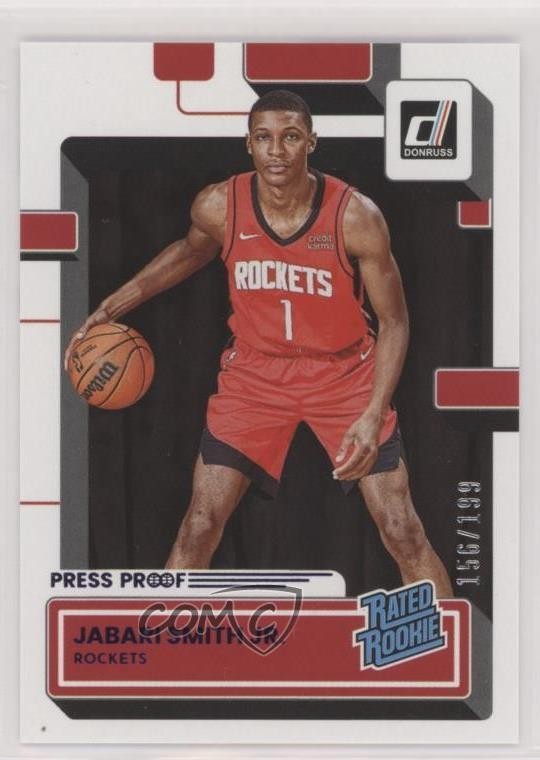 2022 Panini Donruss Rated Purple Press Proof /199 Jabari Smith Jr #203 Rookie RC