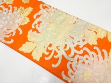 7762107: JAPANESE KIMONO JAPANESE FUKURO OBI / WOVEN KIKU