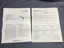 Electro Voice RE27 Microphone Instruction Sheet With Warranty Card
