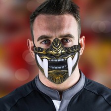 Japanese Cosplay Golden Hannya Mask Demon Face Party Prop 18 cm