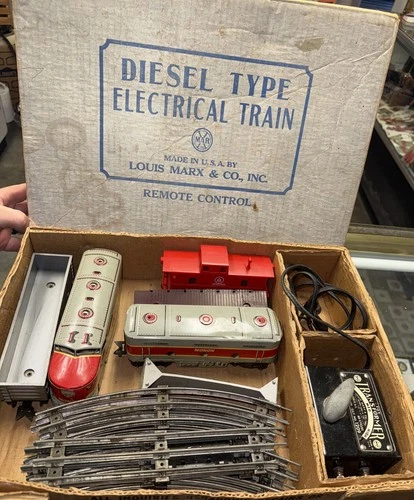 Vintage Marx Diesel Type Tin Electric Train Set 4363 W/Box The Hoosier Line