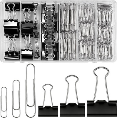 300 Stück Foldback Klammern und Büroklammern, 45/35/25mm Schwarz Binder Clips, 5