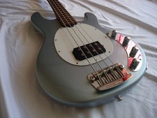 Sterling by Music Man StingRay Ray34 Firemist silver Bass Guitar.