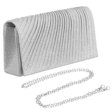  Women Clutch Purse Evening Formal Bag - Sparkly Shoulder Envelope Party Handbag