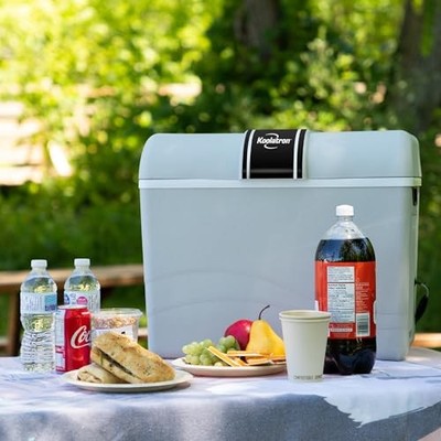 KOOLATRON 12V ICELESS COOLER & WARMER PORTABLE 45 QT ELECTRIC COOLER - STONE