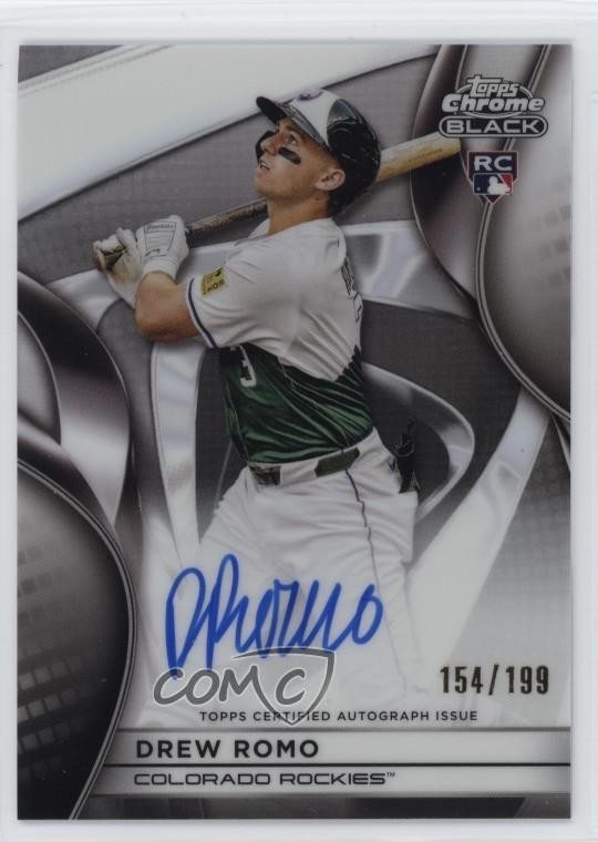 2025 Topps Chrome Black - Autographs Drew Romo #CBA-DR Refractor /199 (AU, RC)