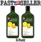 2-Pack Avalon Organics Clarifying Lemon Shampoo Buildup, Restores Shine, 11oz Ea