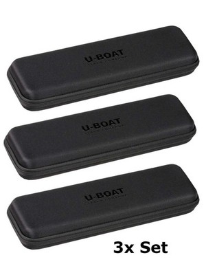 U-Boat 43594 black set of 3 wristwatches travel case