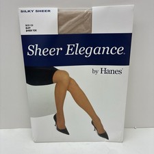 NOS Pantyhose Sheer Elegance Silky Sheer Toe Buff CD Hanes 2004 Made In The USA