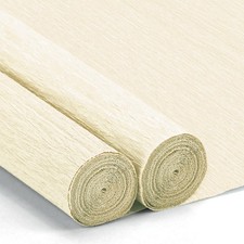 2 Rolls Crepe Paper Streamers 10 x 98 Inch Sheets DIY Gift Ivory Crafts