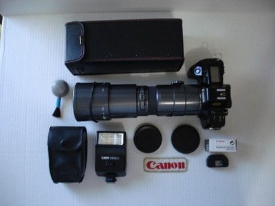 Canon EOS 650, speedlite, eyepice extender, brush, patch, & Simga 400mm AF lens.