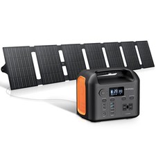 Portable Power Station with 55W Solar Panel, 299Wh LiFePO4 Backup Battery 300...