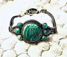 Sterling Silver Bracelet Turquoise Small Wrist Thailand NK 925