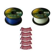 Harmony Car Primary 18 Gauge Power or Ground Wire 200 Feet 2 Rolls White Blue