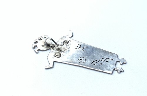 Native American Hopi Sterling Silver Mudhead Petroglyphs Pendant ~ 9.1g - 第 3/8 張圖片
