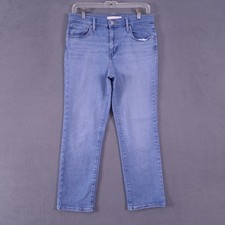 Levis Jeans Womens 29 Blue Stretch Denim 724 High Rise Straight Crop Grunge