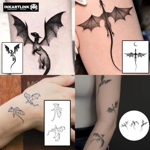 INKARTLINK Western Dragon Kit Temporary Tattoos, Realistic Waterproof image 3