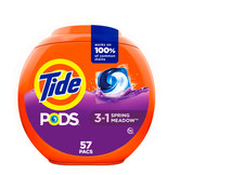 Tide PODS Laundry Detergent Soap Pacs, Spring Meadow Scent, 57 Count