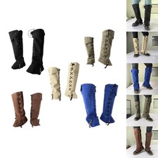 Medieval Pirate Boot Covers PU Leather Halloween Pirate Leg Gaiters for Hiking