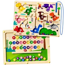 2 in 1 Magnetic Color and Number Maze Double-Sided ABC Alphabet Puzzles Board...
