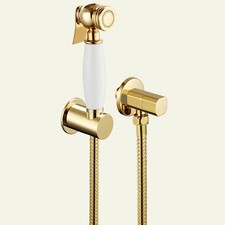 Brass Ceramic Handheld Bidet Sprayer Douche Sprayer Toilet Attachment Kit Gold