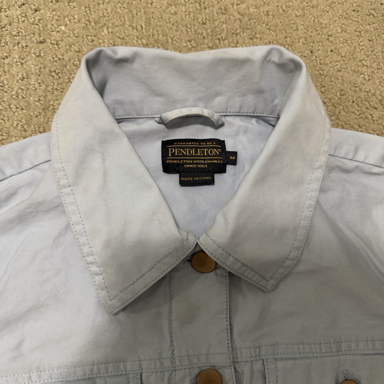 Light Blue Pendleton Western Button Up Cotton Shi… - image 4