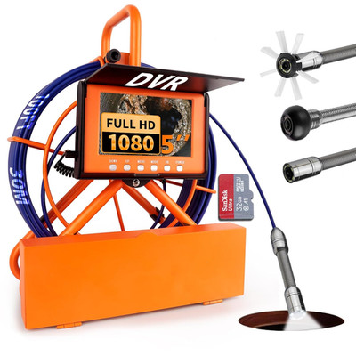 Sewer Camera 100FT/30M Pipe Inspection Borescope Endoscope Camera with Light 6 L
