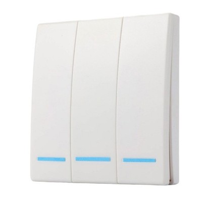 Wireless Wall Light Switch 86x86x13mm ABS White Radio Frequency 433MHz